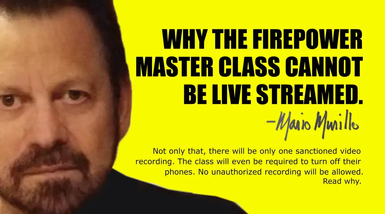 WHY THE FIREPOWER MASTER CLASS CANNOT BE LIVE STREAMED. featured image